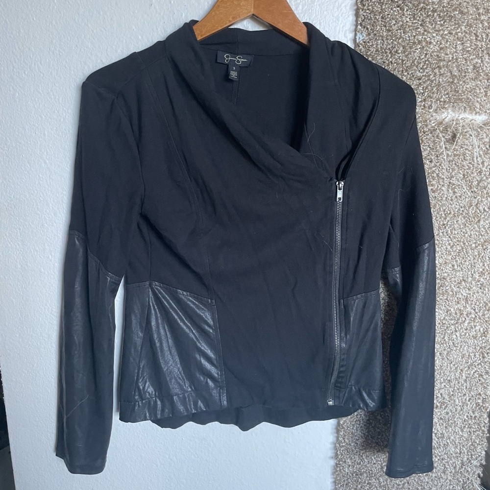 Black Jessica Simpson Jacket w Faux Leather Portions